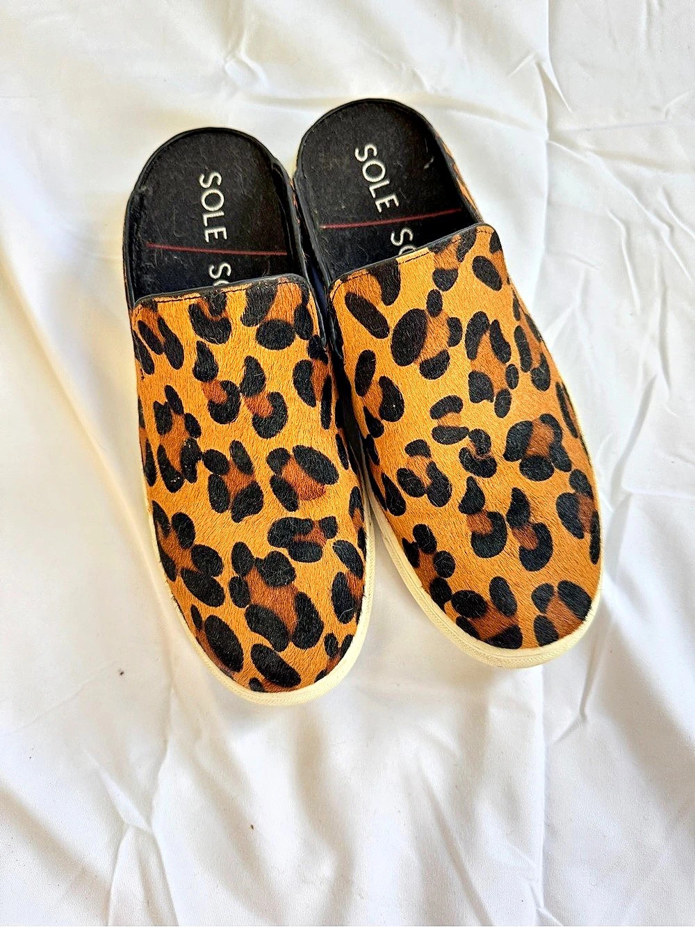 Sole Society Belynda Mule Sneaker Leopard calf hair Brown & Black